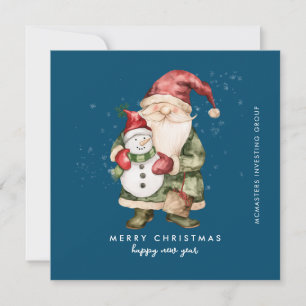 Cartes Pour Fêtes Annuelles Gnome et Snowman Joyeux Noël d'affaires Appartemen