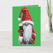Cartes Pour Fêtes Annuelles Gnome Festive Tenant Un Verre De Stout Irlandais (Devant)