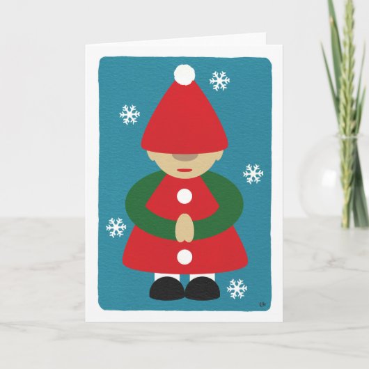 Cartes Pour Fêtes Annuelles Gnome Flocons d'hiver (Devant)
