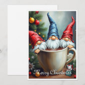 Cartes Pour Fêtes Annuelles Gnome Funny Imaginaire Whimsical branché Pas de ph (Devant / Derrière)