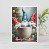 Cartes Pour Fêtes Annuelles Gnome Funny Imaginaire Whimsical branché Pas de ph (Debout devant)