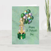 Cartes Pour Fêtes Annuelles Gnome Gold Ballons Verts Saint Patrick (Devant)