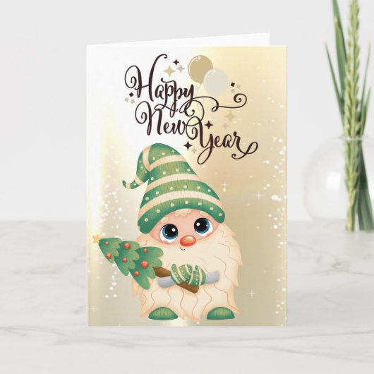 Cartes Pour Fêtes Annuelles Gnome Gold, Pine Tree Holiday (Devant)
