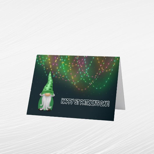 Cartes Pour Fêtes Annuelles Gnome Lumières Vertes St Patricks Day