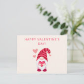 Cartes Pour Fêtes Annuelles Gnome Mignon Tenant un Cœur pour la Saint-Valentin (Debout devant)