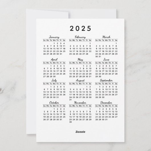 Cartes Pour Fêtes Annuelles Gnome mignonne en bleu 2025 Calendrier Joyeux Noël (Dos)