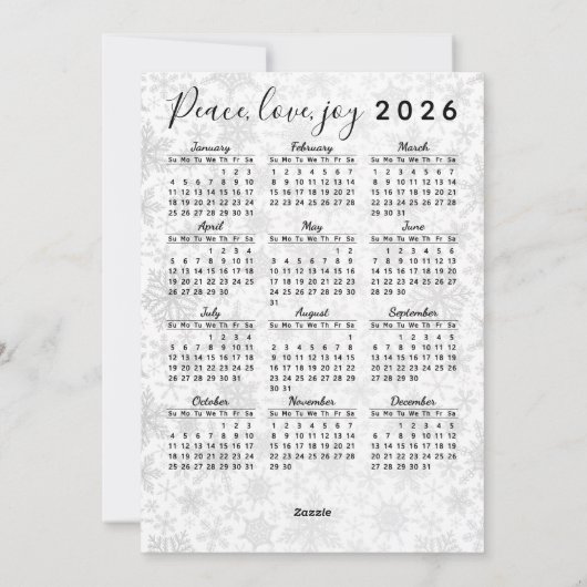 Cartes Pour Fêtes Annuelles Gnome mignonne en bleu 2025 Calendrier Joyeux Noël (Dos)