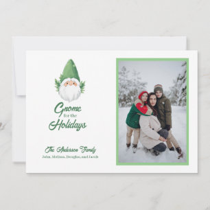 Cartes Pour Fêtes Annuelles Gnome mignonne pour les vacances Famille Photo Hol