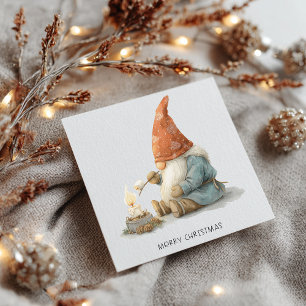 Cartes Pour Fêtes Annuelles Gnome Minimaliste Joyeux Noël