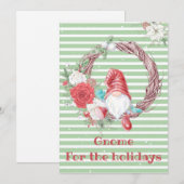 Cartes Pour Fêtes Annuelles Gnome pour les fêtes Noël (Devant / Derrière)