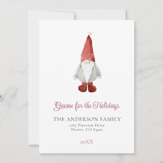Cartes Pour Fêtes Annuelles Gnome pour les fêtes | Noël Scandi (Devant)