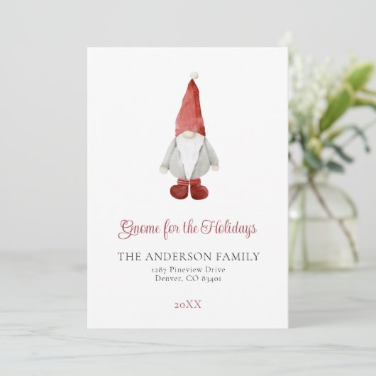 Cartes Pour Fêtes Annuelles Gnome pour les fêtes | Noël Scandi (Debout devant)