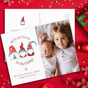 Cartes Pour Fêtes Annuelles Gnome pour les vacances Photo personnalisée drôle 