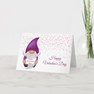 Cartes Pour Fêtes Annuelles Gnome Purple Heart Valentine