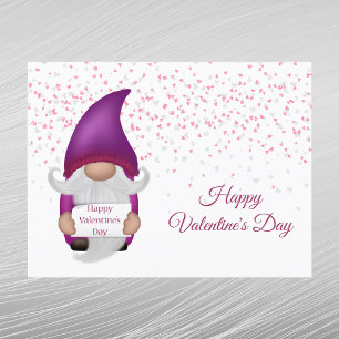 Cartes Pour Fêtes Annuelles Gnome Purple Heart Valentine