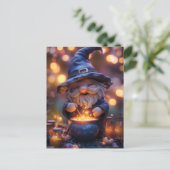 Cartes Pour Fêtes Annuelles Gnome souriant Stirring Magic Pot (Debout devant)