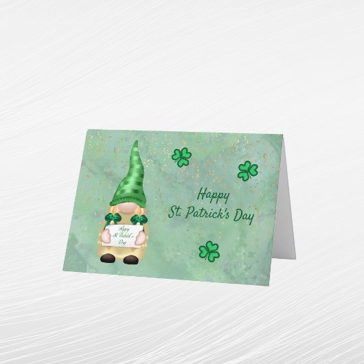 Cartes Pour Fêtes Annuelles Gnome Vert Or Trèfle Saint-Patrick