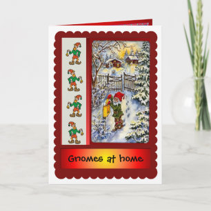 Cartes Pour Fêtes Annuelles Gnomes à la maison pour Noël