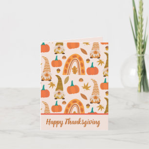 Cartes Pour Fêtes Annuelles Gnomes d'automne avec arc-en-ciel automnal de Than