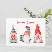 Cartes Pour Fêtes Annuelles Gnomes de Noël doux en hiver (Debout devant)