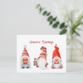 Cartes Pour Fêtes Annuelles Gnomes de Noël doux en hiver (Debout devant)