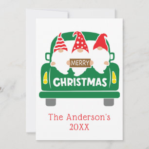 Cartes Pour Fêtes Annuelles Gnomes de Noël personnalisés en camion avec photo
