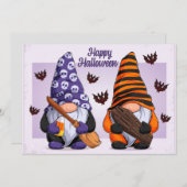 Cartes Pour Fêtes Annuelles Gnomes d'Halloween (Devant / Derrière)