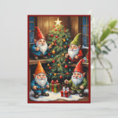 Cartes Pour Fêtes Annuelles Gnomes Funny Imaginaire Whimsical branché Pas de p (Debout devant)