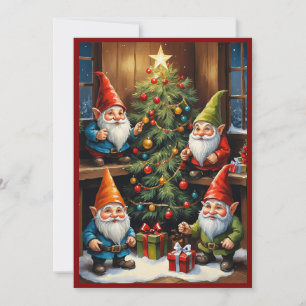 Cartes Pour Fêtes Annuelles Gnomes Funny Imaginaire Whimsical branché Pas de p