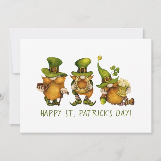 Cartes Pour Fêtes Annuelles Gnomes irlandais mignons Custom St Patrick's Day (Devant)
