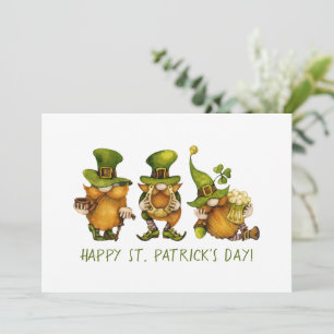 Cartes Pour Fêtes Annuelles Gnomes irlandais mignons Custom St Patrick's Day