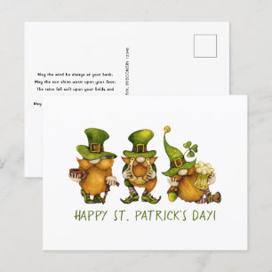 Cartes Pour Fêtes Annuelles Gnomes irlandais mignons Personnalisé Bonne St Pat