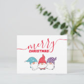 Cartes Pour Fêtes Annuelles Gnomes mignons Joyeux Noël Calligraphie Script (Debout devant)