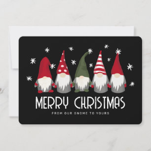Cartes Pour Fêtes Annuelles Gnomes mignons Joyeux Snowflakes de Noël