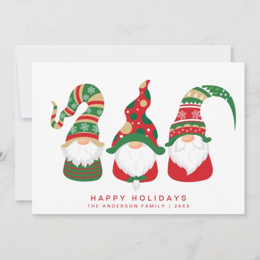 Cartes Pour Fêtes Annuelles Gnomes mignons Noël scandinave (Devant)