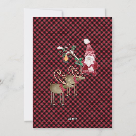 Cartes Pour Fêtes Annuelles Gnomes mignons Reindeer Joyeux Noël (Dos)