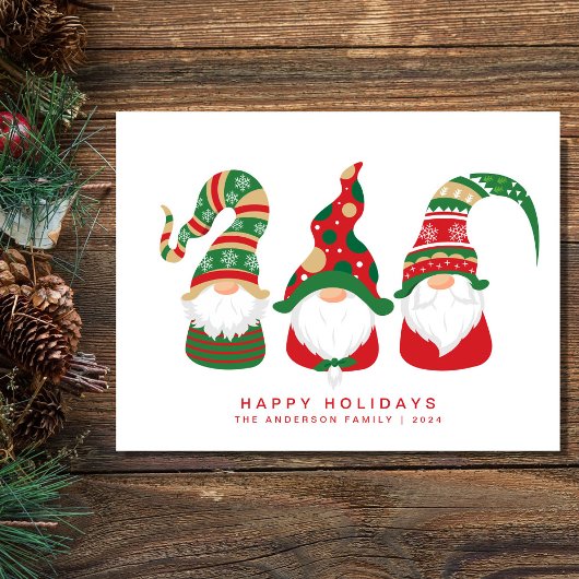 Cartes Pour Fêtes Annuelles Gnomes Noël mignon scandinave