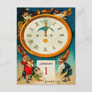 Cartes Pour Fêtes Annuelles Gnomes - sonnant par nouvelle année