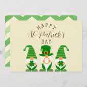 Cartes Pour Fêtes Annuelles Gnomes Vert Joyeux St Patrick's Day Moderne (Devant / Derrière)