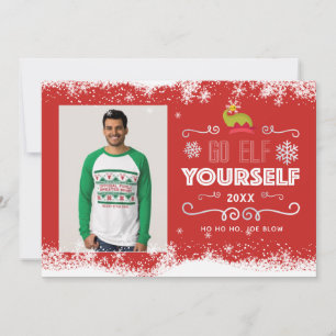 Cartes Pour Fêtes Annuelles Go Elf Yself Christmas Photo Card