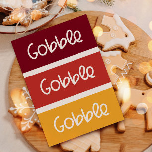 Cartes Pour Fêtes Annuelles Gobble Gobble Gobble Moderne Thankgiving