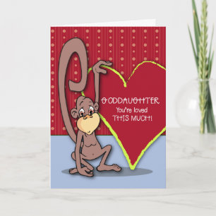 Cartes Pour Fêtes Annuelles Godgirl Cute Monkey le jour de la Saint-Valentin