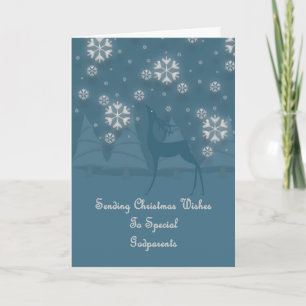 Cartes Pour Fêtes Annuelles Godparents Reindeer