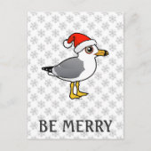 Cartes Pour Fêtes Annuelles Goéland à bec circulaire père Noël (Devant)