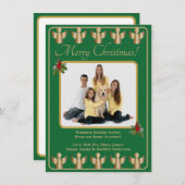 Cartes Pour Fêtes Annuelles Gold Angels Photo de Noël (Devant / Derrière)
