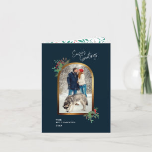 Cartes Pour Fêtes Annuelles Gold Arch 2 Photo Joyeuses Fêtes Noël