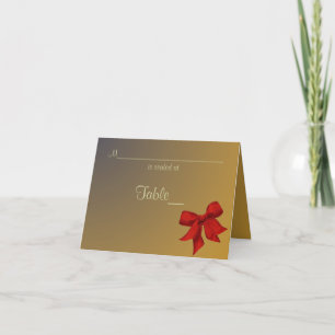 Cartes Pour Fêtes Annuelles Gold avec Red Bow Custom Place Card