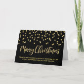 Cartes Pour Fêtes Annuelles Gold Black Joyeux Noël Soeur & Frère en Droit (Devant)