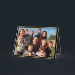 Cartes Pour Fêtes Annuelles Gold Border Famille Photo Chalkboard Noël<br><div class="desc">Carte de voeux de Noël de la famille de photos Gold Border</div>