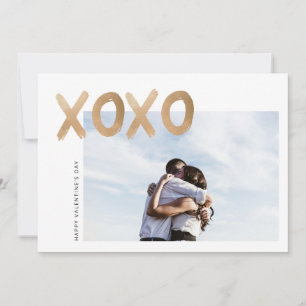 Cartes Pour Fêtes Annuelles Gold Brush Love Photo Valentine's Day Card